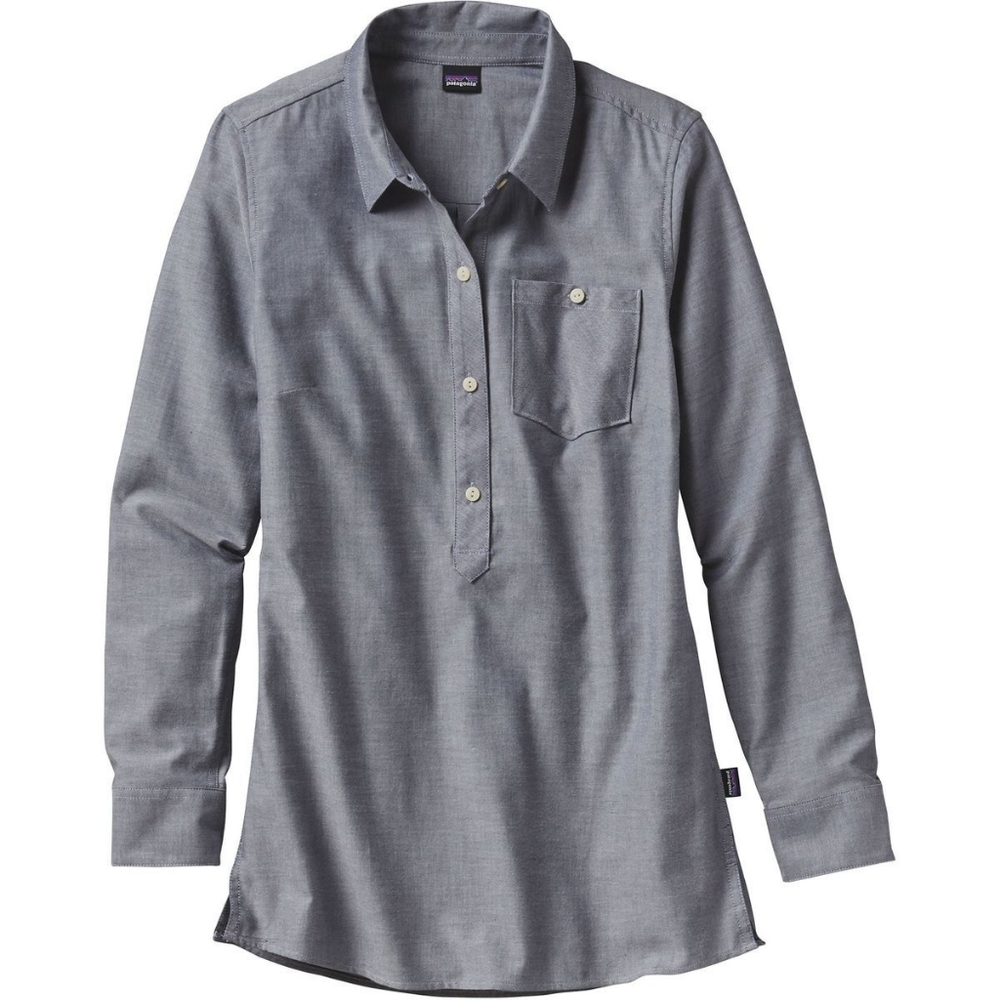 Patagonia Women's Top Tunic Grey Organic Cotton Blend Long Sleeve Size M